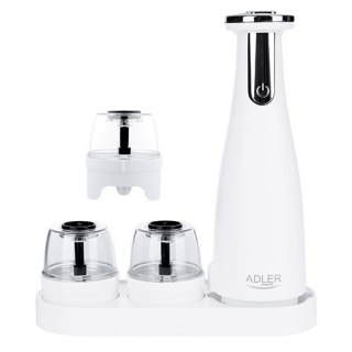 AD 4449 white Młynek do przypraw, soli i pieprzu - zestaw 3 młynków - usb