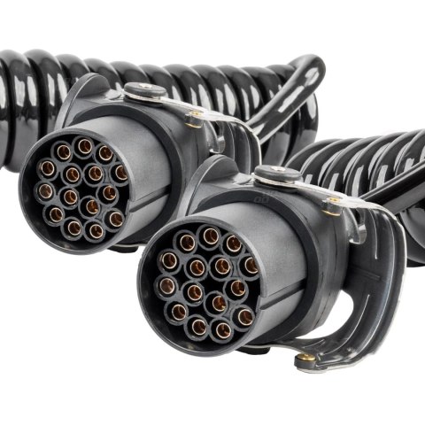 Przewód spiralny naczepy tir 2x 15 pin 5m 24v amio-04382