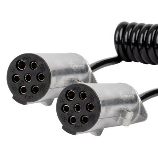 Przewód spiralny naczepy tir 2x 7 pin typ n 5m 24v amio-04379