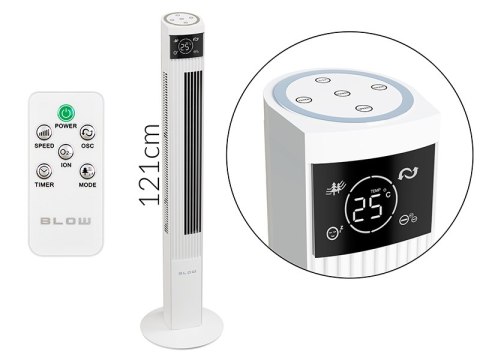 44-653# Wentylator kolumnowy xxl 125cm 90w biały