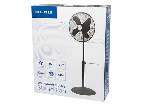 44-656# Wentylator stojący 16" 60w czarny metalowy