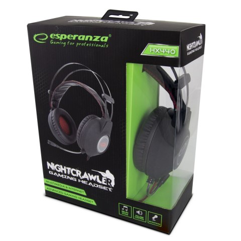 EGH440 Esperanza słuchawki z mikrofonem gaming nightcrawler