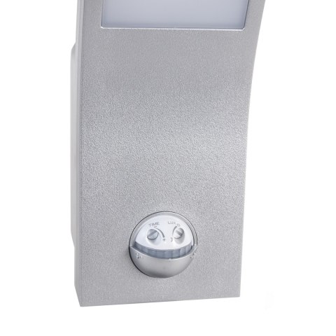 Lampa LED z czujnikiem ruchu Maclean, czujnik ruchu PIR, kolor srebrny, 10W, IP54, 750lm, barwa neutralna biała (4000K) MCE244 S
