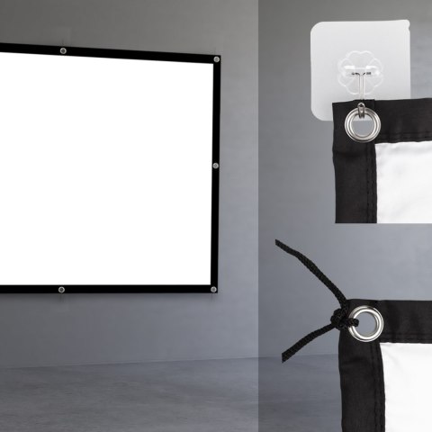 Ekran projekcyjny Maclean, 84", 175x131cm, obramowanie 25mm 4:3, haczyki do naciągu, MC-166