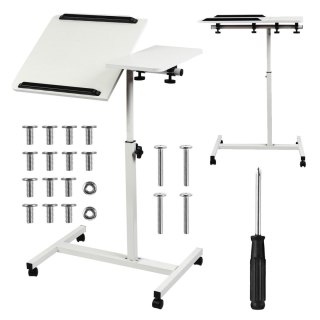 Mobilne biurko/stand na laptop Maclean, białe, regulacja wysokośc 59-89cm, max. 30kg , MC-121 W