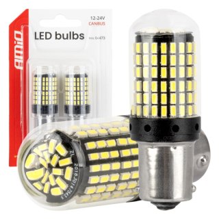 Żarówki led canbus ba15s p21w r10w r5w 600lm 144smd białe 12v 24v amio-04473
