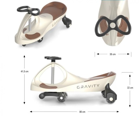 Jeździk grawitacyjny gravity beżowo-brązowy