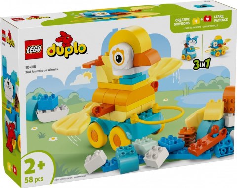 Klocki duplo 10448 3 w 1 zwierzątka na kółkach