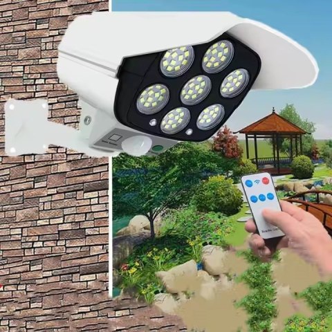 AK333A Lampa solarna 77 led atrapa kamery biała