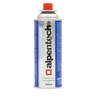 Kartusz gazowy 450ml Alpentech, zgodny z normą EN417, izobutan, System EPS, IK301