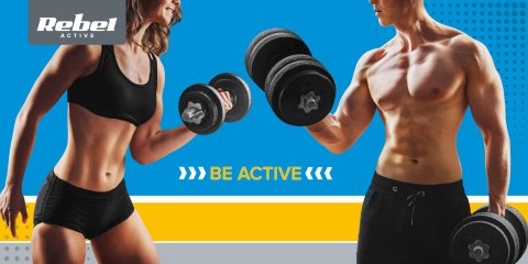 Obciążenie żeliwne olimpijskie 25kg, otwór 51mm, talerz z uchwytami, REBEL ACTIVE
