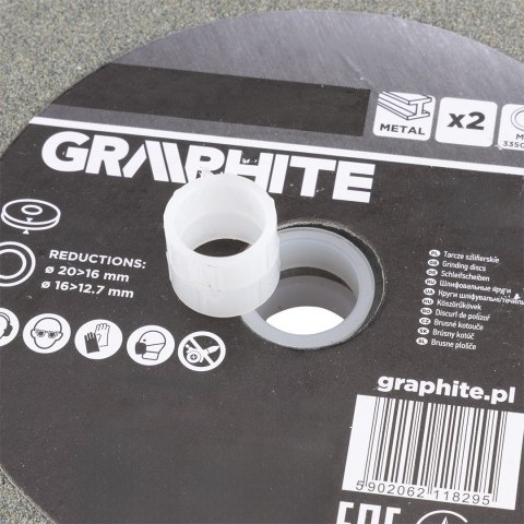 Tarcze szlifierskie 125 x 20/16/12.7 x 16 mm, P60, 2 szt.