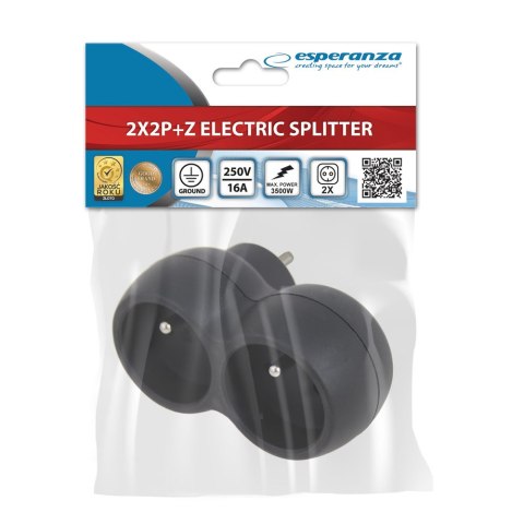 ELK312K Esperanza rozgałęźnik elektryczny 2 gn. czarny