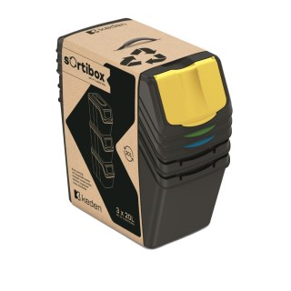 Kosz na śmieci Keden SORTI BOX 3x20L - czarny recykling