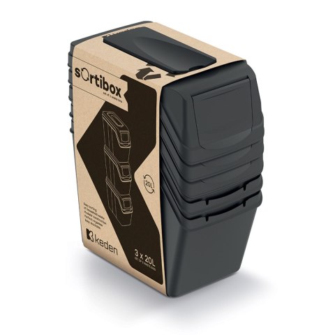 Kosz na śmieci Keden SORTI BOX 3x20L - czarny recykling