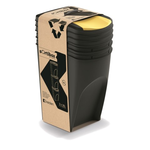 Kosz na śmieci Keden SORTI BOX 3x35L - czarny recykling