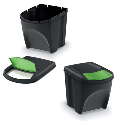 Kosz na śmieci Keden SORTI BOX 4x25L - czarny recykling
