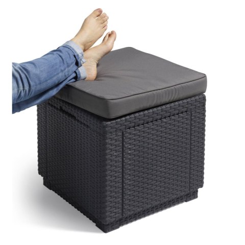 Siedzisko z poduszką Cube With Cushion grafitowe