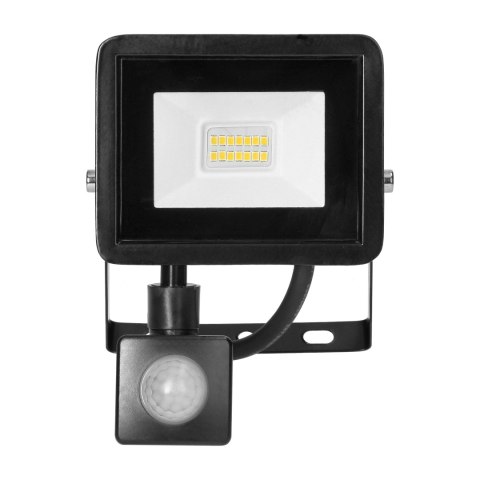 ALLED 10W Naświetlacz LED z PIR, 850lm, IP44, 4000K, Alu+Glass