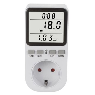 Miernik energii GreenBlue, watomierz, typ F, 220-240V AC, 50Hz, max. obciążenie 16A, IP20, wbudowana bateria, GB364 F