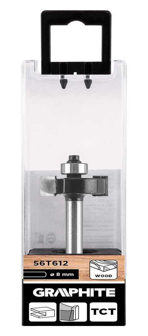 Frez do drewna z łożyskiem, ozdobny, widiowy, 32 x 10 mm, trzpień 8 mm