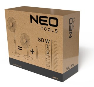 Wentylator podłogowy 50W, śr. 40 cm, 3 prędkości, oscylacja, biały
