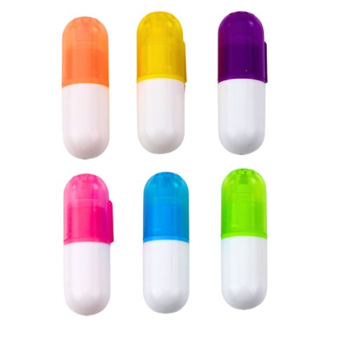 Zestaw Mini Zakreślacze W Etui Intensywne Kolory 6szt