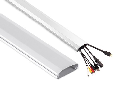 Aluminiowa listwa maskująca do kabli Maclean, łatwe otw. i zam, 60x20x750mm, MC-693 W