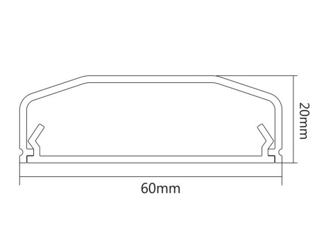 Aluminiowa listwa maskująca do kabli Maclean, łatwe otw. i zam, 60x20x750mm, MC-693 W