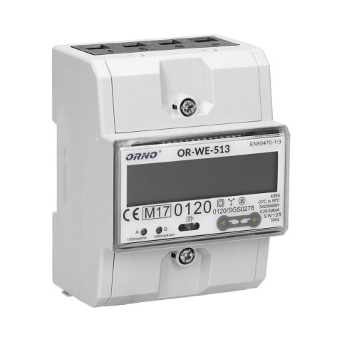 3-fazowy licznik energii elektrycznej, 80A, MID, 3 moduły, DIN TH-35mm