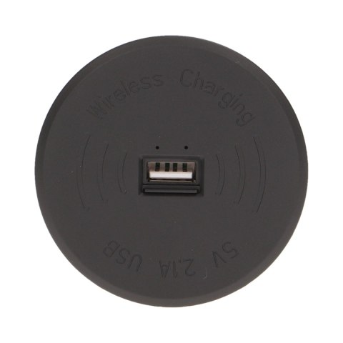 Bezprzewodowa ładowarka indukcyjna z dodatkowym portem USB, czarna