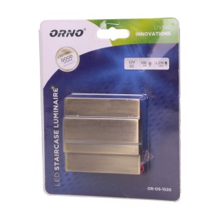 CYGNUS LED 1,2W, oprawa schodowa natynkowa, 12V DC, 100lm, 3000K, mosiądz