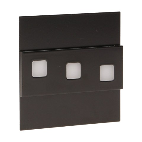 LEPUS LED 1,2W, oprawa schodowa natynkowa, 12V DC, 100lm, 3000K, czarna