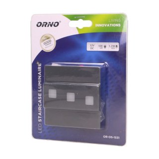 LEPUS LED 1,2W, oprawa schodowa natynkowa, 12V DC, 100lm, 3000K, grafit