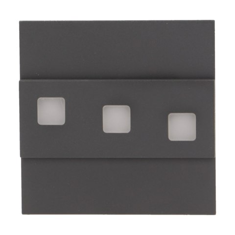 LEPUS LED 1,2W, oprawa schodowa natynkowa, 12V DC, 100lm, 3000K, grafit