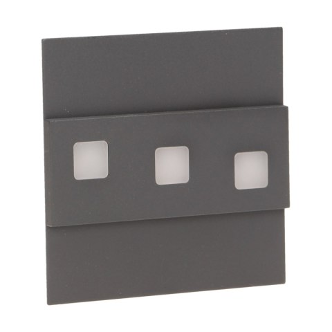 LEPUS LED 1,2W, oprawa schodowa natynkowa, 12V DC, 100lm, 3000K, grafit