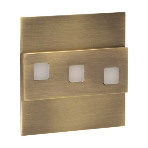 LEPUS LED 1,2W, oprawa schodowa natynkowa, 12V DC, 100lm, 3000K, mosiądz