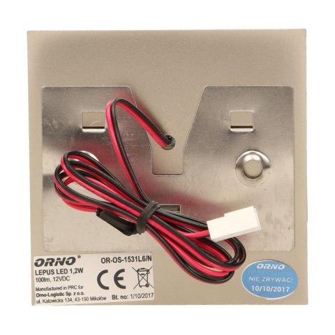LEPUS LED 1,2W, oprawa schodowa natynkowa, 12V DC, 100lm, 3000K, satyna