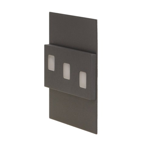 LEPUS LED 1,2W, oprawa schodowa natynkowa, 12V DC, 100lm, 6000K, grafit