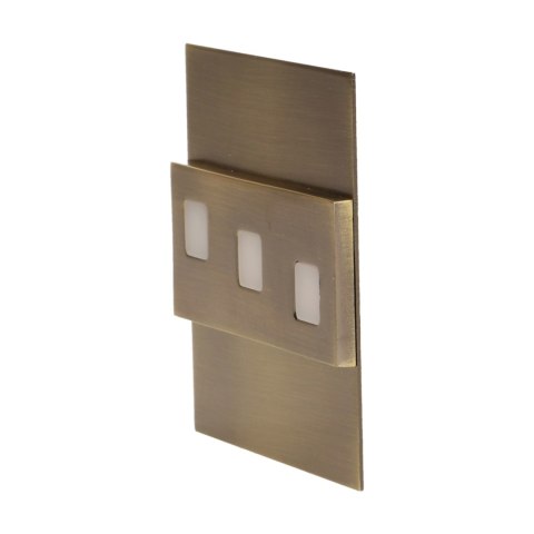 LEPUS LED 1,2W, oprawa schodowa natynkowa, 12V DC, 100lm, 6000K, mosiądz