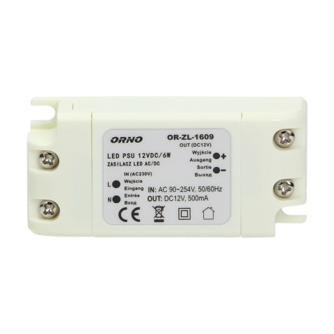 Zasilacz do LED 12VDC 6W, IP20