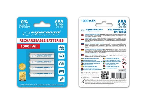 EZA102W Esperanza akumulatorki ni-mh aaa 1000mah 4szt. białe
