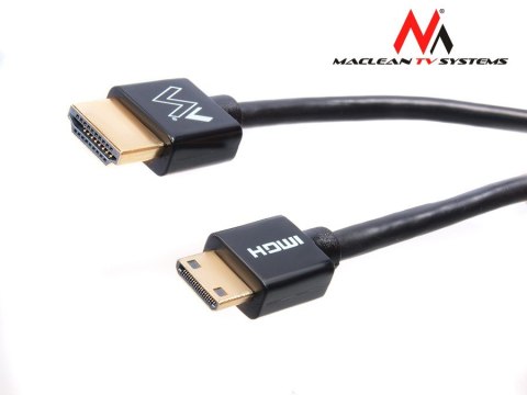 Przewód Maclean, HDMI-miniHDMI, ULTRA SLIM, v1.4, A-C, 2m, MCTV-712