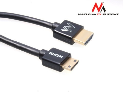 Przewód Maclean, HDMI-miniHDMI, ULTRA SLIM, v1.4, A-C, 2m, MCTV-712