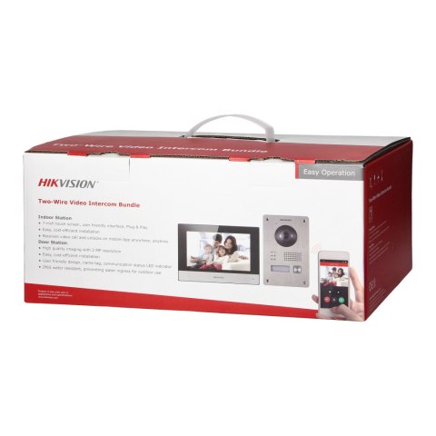 HIKVISION DS-KIS703-P zestaw wideodomofonowy 2-żyłowy jednorodzinny z monitorem 7" i kamerą Full HD i sterowaniem z aplikacji, m