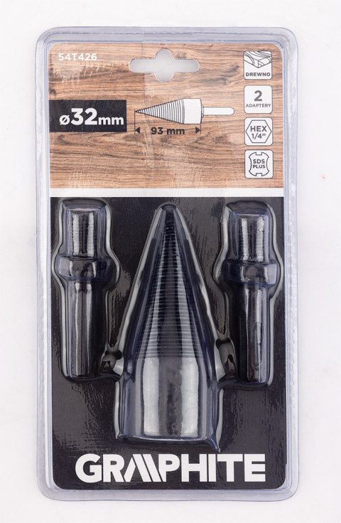 Wiertło do rozłupywania drewna SDS Plus, Hex, 32 mm