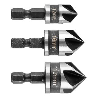 Zestaw fazowników Hex, 12, 16, 19 mm, zestaw 3 szt.