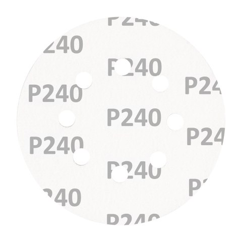 Krążki ścierne na rzep 125 mm, P240, 5 szt., z 8 otworami
