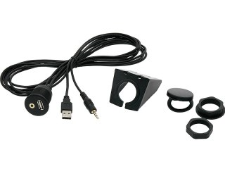 0301# Samochodowe złacze montażwe usb+ aux -gniazdo z podstawką 2m