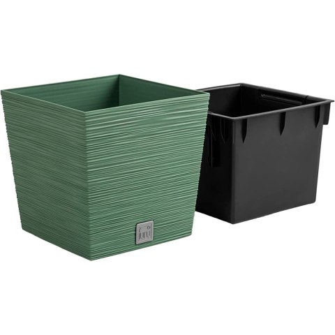 Doniczka FURU SQUARE LOW DFS240 - ziemisty zielony